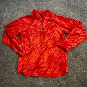 Nike red dri-fit youth girls 1/4 zip pullover